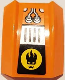 Slope, Curved 2 x 2 Lip with Black and Yellow Agents Dr. Inferno Logo and Silver Grille and Wires Pattern (Sticker) -  Set 8970