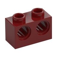 Lego Technic Brick 1 x 2 [2 Pin Holes] / Dark Red