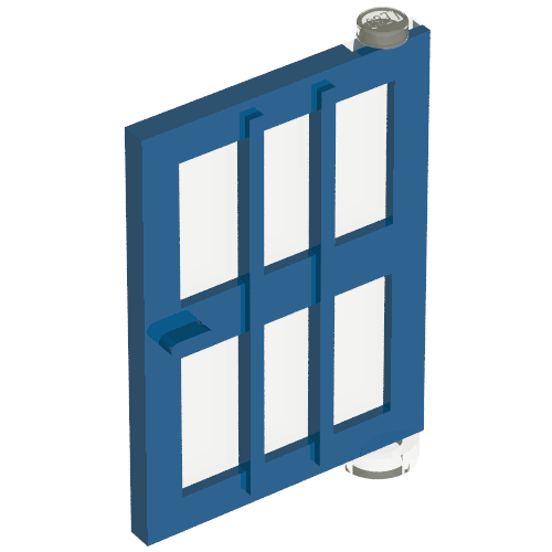 Lego Door 1 x 4 x 5 Right with 6 Panes / Blue