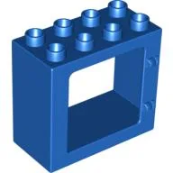 Duplo Door / Window Frame Flat Front Surface, Completely Open Back / Blue