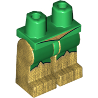 Lego Hips and Pearl Gold Legs with Green Markings and Gold Belt Print (Hawkman) / Green