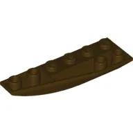 Brick Wedged, Curved Inverted 6 x 2 Left / Dark Brown