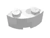 Brick Round Corner 2 x 2 Macaroni with Stud Notch / White