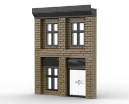 Beige brick storefront facade