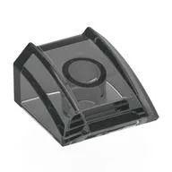 Brick Curved 2 x 2 with Lip, No Studs / Trans-Black
