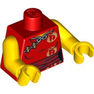 Lego Torso Robe and Gold Fireball Print, Yellow Arms and Hands / Red