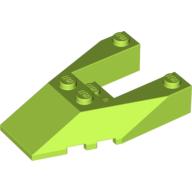 Lego Brick Wedged, Sloped 6 x 4 Cutout, Stud Notches / Lime