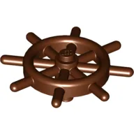 Boat / Ship Wheel / Helm with Slotted Pin / Reddish Brown