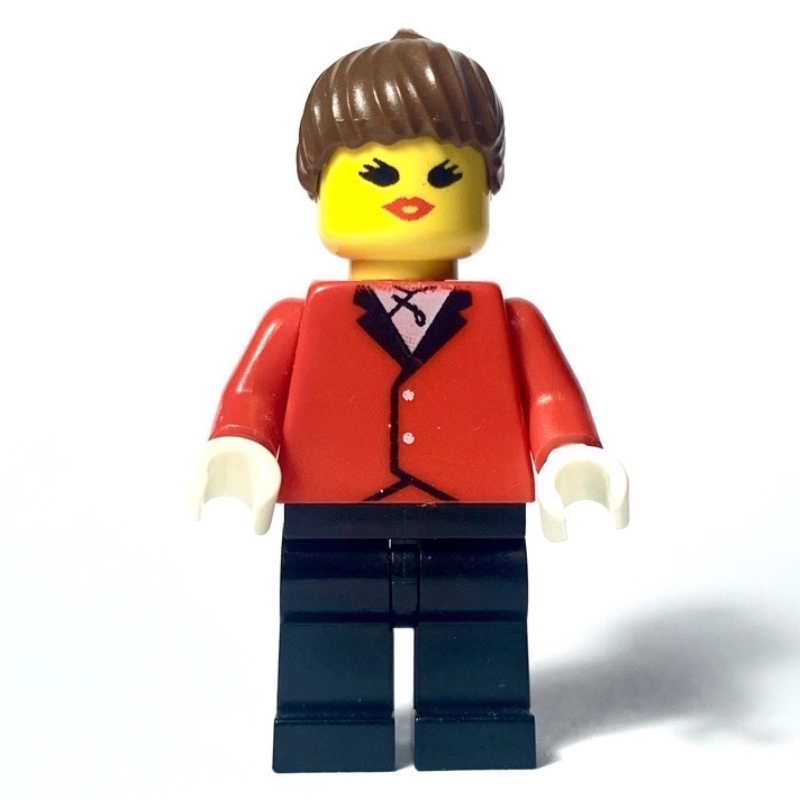 Lego Woman, Red Riding Jacket, Black Legs, Brown Hair