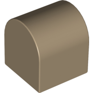 Lego Duplo Brick 2 x 2 x 2 Curved Top / Dark Tan