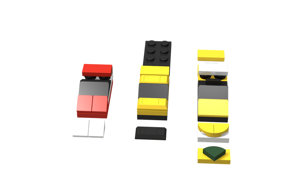 Lego JGTC Mini Denso Supra, Pennzoil R34 and Yellow Takata Dome NSX