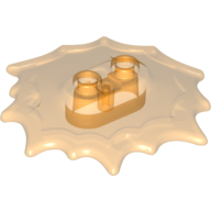 Lego Plate Special, Wave / Power Burst / Flame, with Two Studs / Trans-Orange