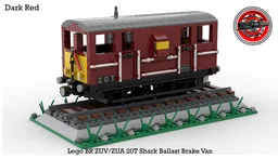 Lego BR ZUV/ZUA Shark Ballast Brake Van (1:48 Scale) (Dark Red)
