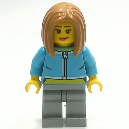 Woman, Medium Azure Torso, Flat Silver Legs, Medium Nougat Hair