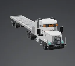Heavy-Duty Flatbed Semi Truck
