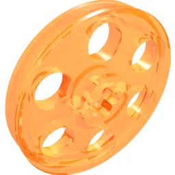 Technic Wedge Belt Wheel [aka Pulley] / Trans-Neon Orange
