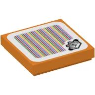 Tile 2 x 2 with Waddlewing and Barcode Print (Sticker) / Orange