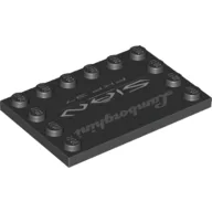 Plate Special 4 x 6, Studs on 3 Edges with 'Lamborghini Sian' Print / Black