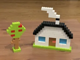 Basic house and apple tree