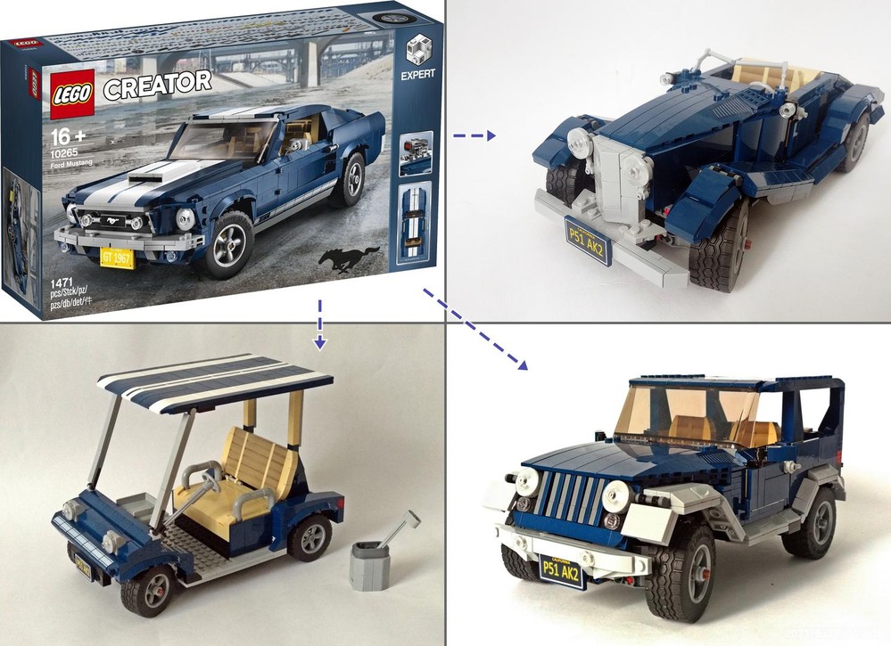 Lego 3in1! 10265 Alternatives: Classic Car| Jeep Wrangler | Golf Cart