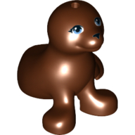Lego Animal, Seal / Sea Lion with Medium Azure Eyes Print / Reddish Brown