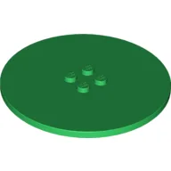 Plate Special Round 8 x 8 with 2 x 2 Center Studs with Groove / Green