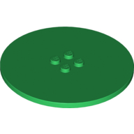 Lego Plate Special Round 8 x 8 with 2 x 2 Center Studs with Groove / Green