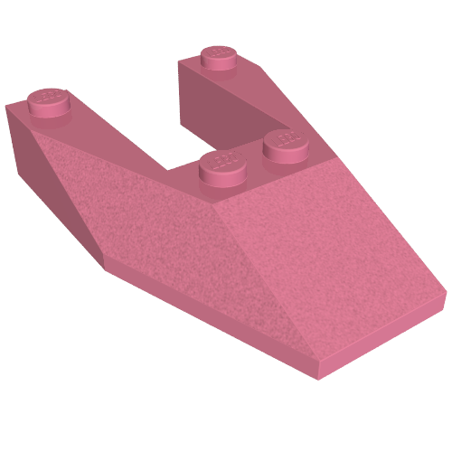 Lego Brick Wedged, Sloped 6 x 4 Cutout, No Stud Notches / Medium Dark Pink