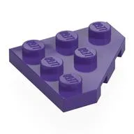Wedge Plate 3 x 3 Cut Corner / Dark Purple
