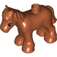Lego Duplo Animal Horse/Foal without Spots / Dark Orange