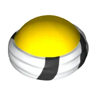 Bald Head with White Bandana with Black Stripes Print / Yellow