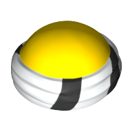Lego Bald Head with White Bandana with Black Stripes Print