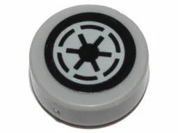 Tile, Round 1 x 1 with SW Emblem of the Galactic Republic with 6 Spokes Pattern (Sticker) - Set 75281
