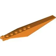 Hinge Plate 1 x 12 Locking with Angled Side Extensions and Tapered Ends, 7 Teeth / Orange