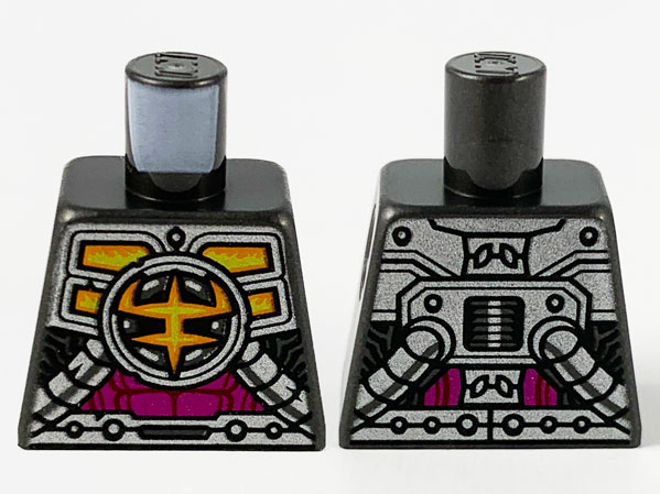 Lego Torso Mechanical Armor, Ironclad Logo, Silver Plates, Tubes and Magenta Stomach Pattern