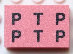 Modulex Tile 2 x 2 with Black 'P T P P T P' Print