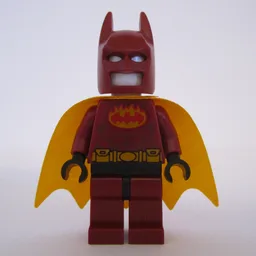 Batman, Dark Red Suit, Bright Light Orange Cape, Dark Red Cowl (Firestarter Outfit)