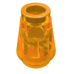 Cone 1 x 1 [Top Groove] / Trans-Orange