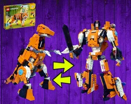 Dinobot Grimlock / Transformer Dinosaur T.Rex using set 31129 Majestic Tiger