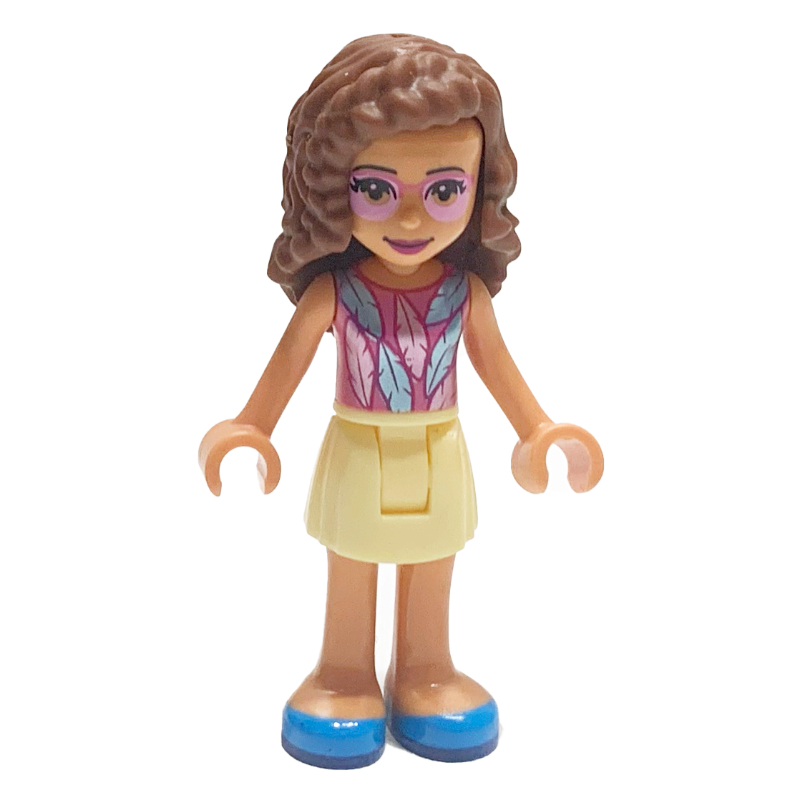 Lego Olivia - Dark Pink Top, Bright Light Yellow Skirt