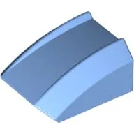 Brick Curved 2 x 2 with Lip, No Studs / Medium Blue