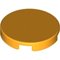Tile Round 2 x 2 with Bottom Stud Holder / Bright Light Orange