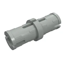 Technic Pin with Friction Ridges Lengthwise and Center Slots / Light Gray