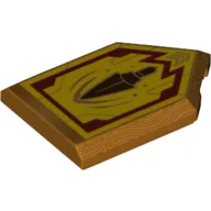Tile Special 2 x 3 Pentagonal with Nexo Power Shield Print - Lance Jouster / Metallic Gold