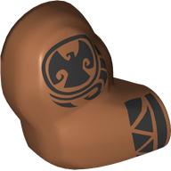 Lego Bigfig Arm, Right with Black Hawaiian Tattoos (Maui) Print
