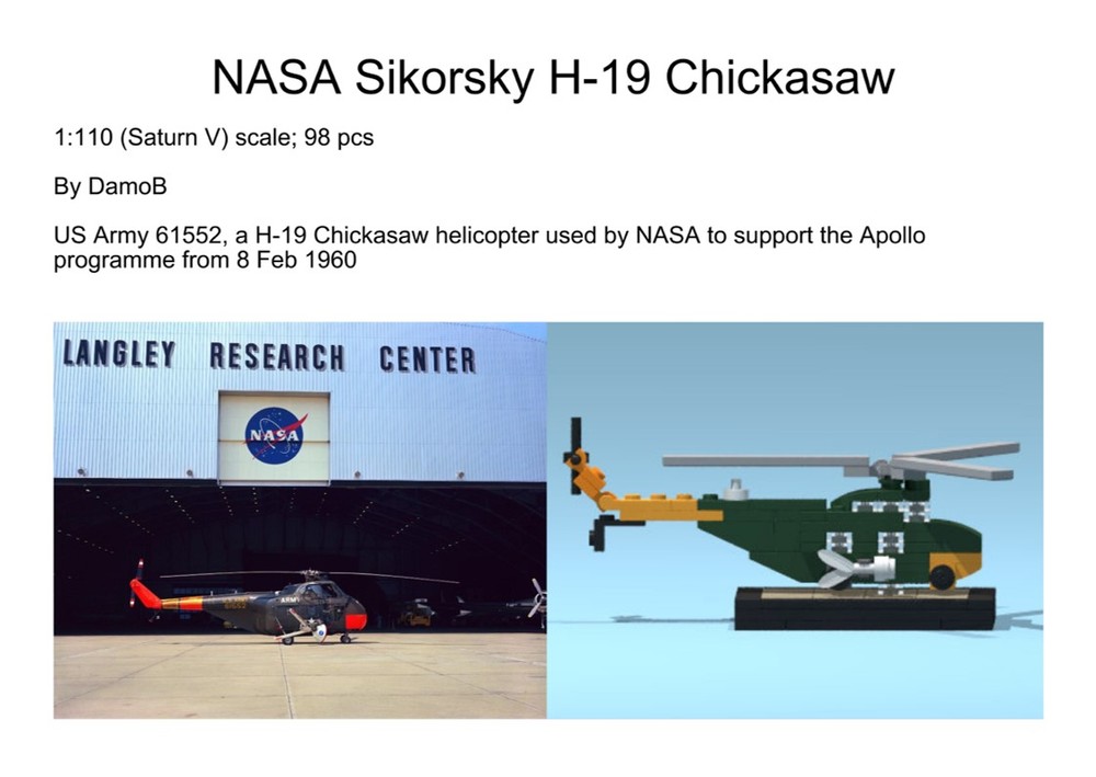 Lego DamoB's NASA Sikorsky H-19 Chickasaw