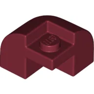 Brick Round, Curved 2 x 2 x 1 1/3, Corner / Dark Red