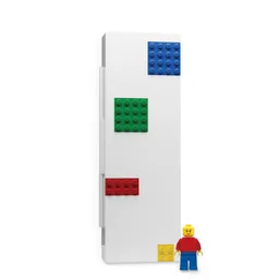 Stationery Pencil Box with Four Building Bricks and Minifigure