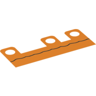 Lego Hipwear Skirt, Long with Black Wavy Line Print [10mm] / Orange