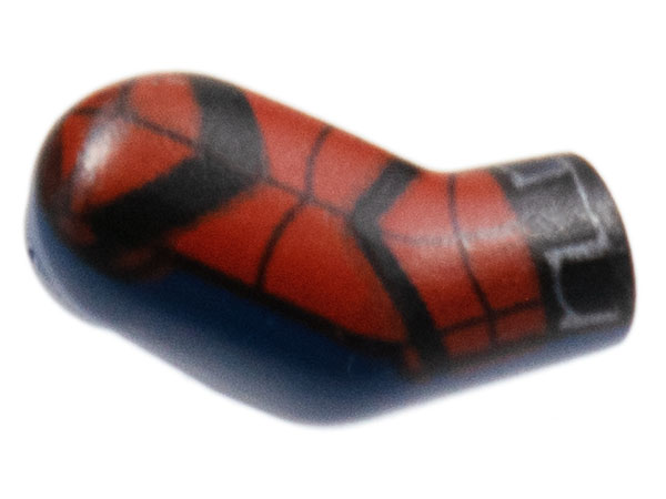 Lego Arm, Right with Red Panels, Black Chevrons Pattern